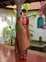 MIMOSA Olive Saree Saree — pose 2 styling detail