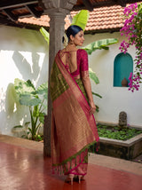 MIMOSA Olive Saree Saree — pose 5 styling detail