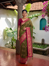 MIMOSA Olive Saree Saree — pose 6 styling detail
