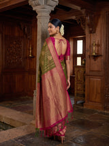 MIMOSA Olive Saree Saree — pose 7 styling detail