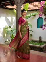 MIMOSA Olive Saree Saree — pose 9 styling detail