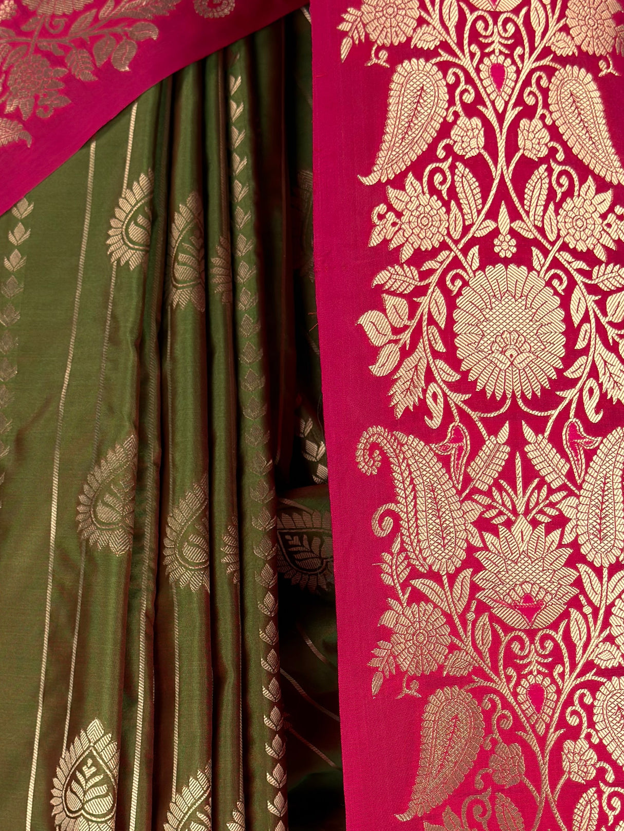 MIMOSA Olive Saree Saree — fleets shot full lifestyle