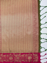 MIMOSA Olive Saree Saree — pallu and zari work detail