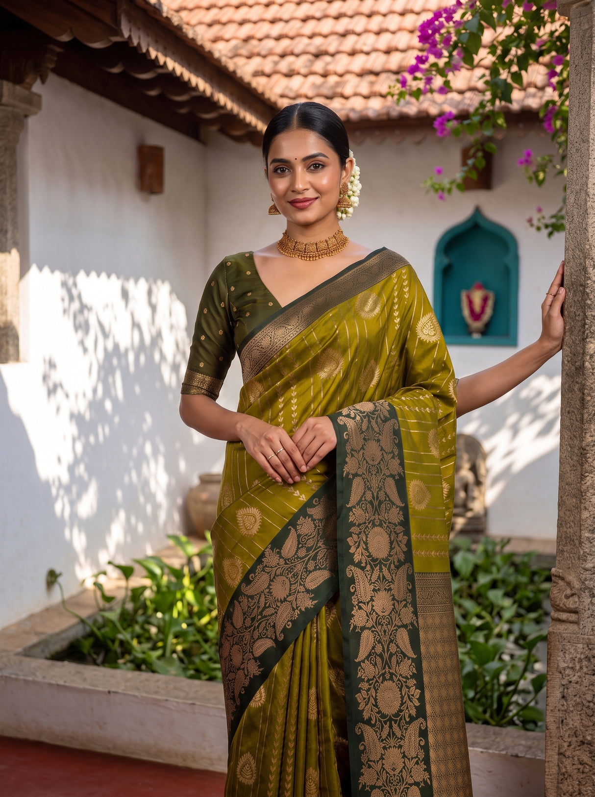 MIMOSA Pista Saree Saree — pose 10 styling detail