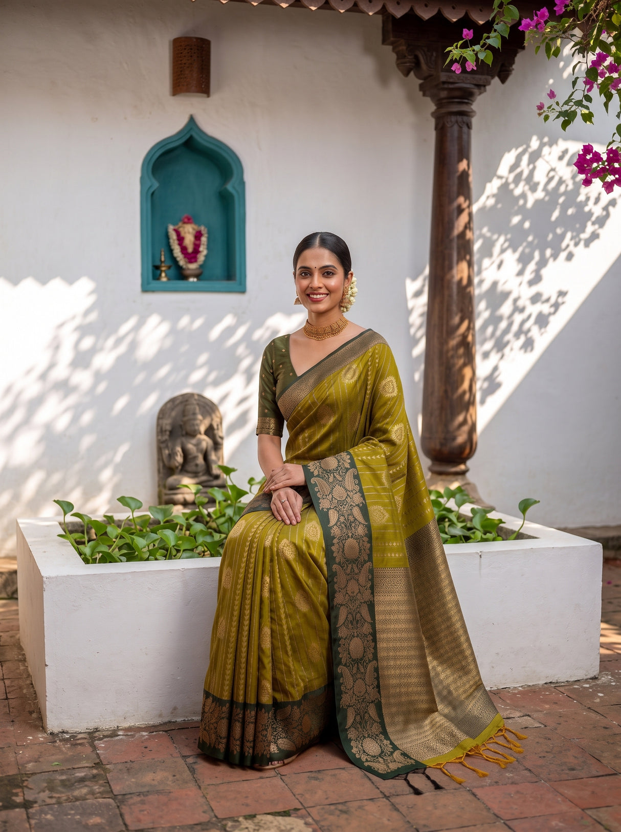 MIMOSA Pista Saree Saree — pose 8 styling detail