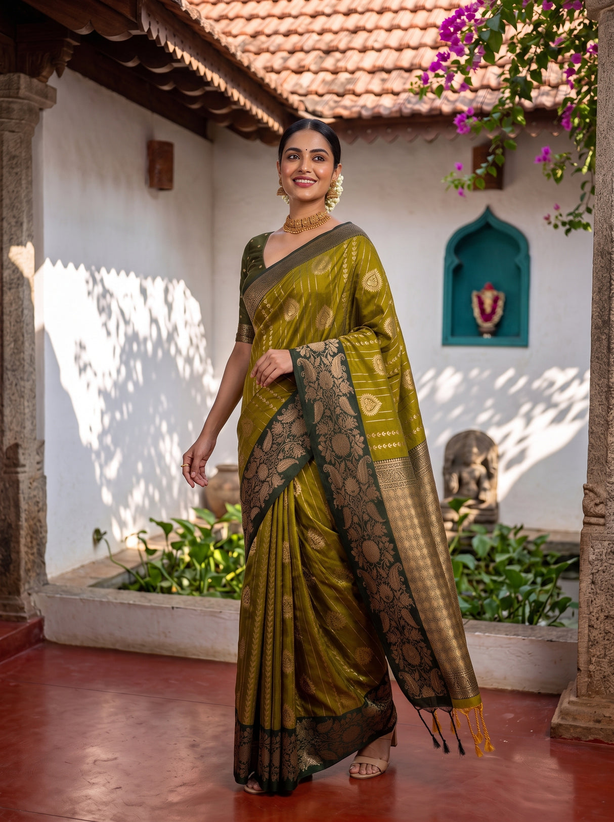 MIMOSA Pista Saree Saree — pose 9 styling detail