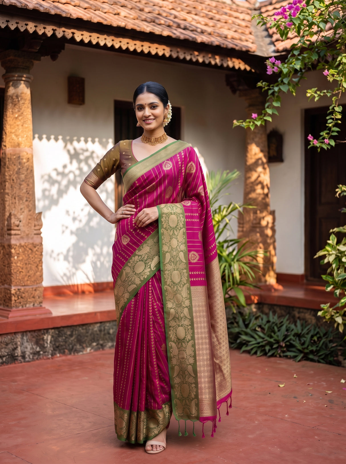 MIMOSA Rani Saree Saree — pose 4 styling detail