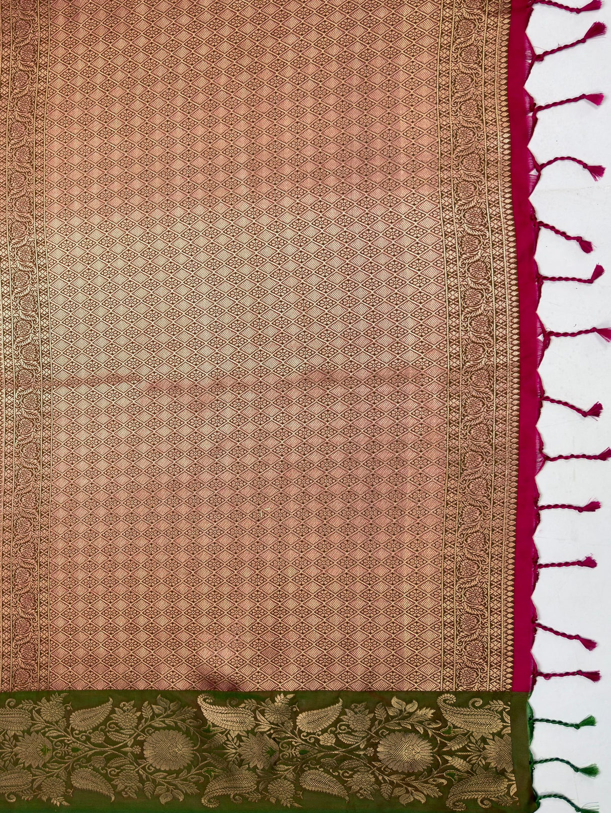 MIMOSA Rani Saree Saree — pallu and zari work detail
