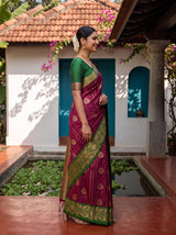 MIMOSA Wine Saree Saree — pose 3 styling detail