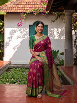 MIMOSA Wine Saree Saree — pose 8 styling detail