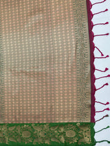 MIMOSA Wine Saree Saree — pallu and zari work detail