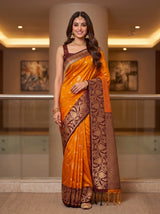 MIMOSA Mustard Saree Saree — pose 10 styling detail