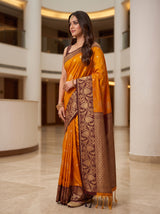 MIMOSA Mustard Saree Saree — pose 3 styling detail