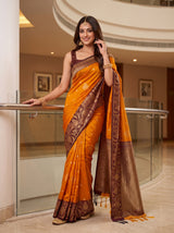 MIMOSA Mustard Saree Saree — pose 5 styling detail