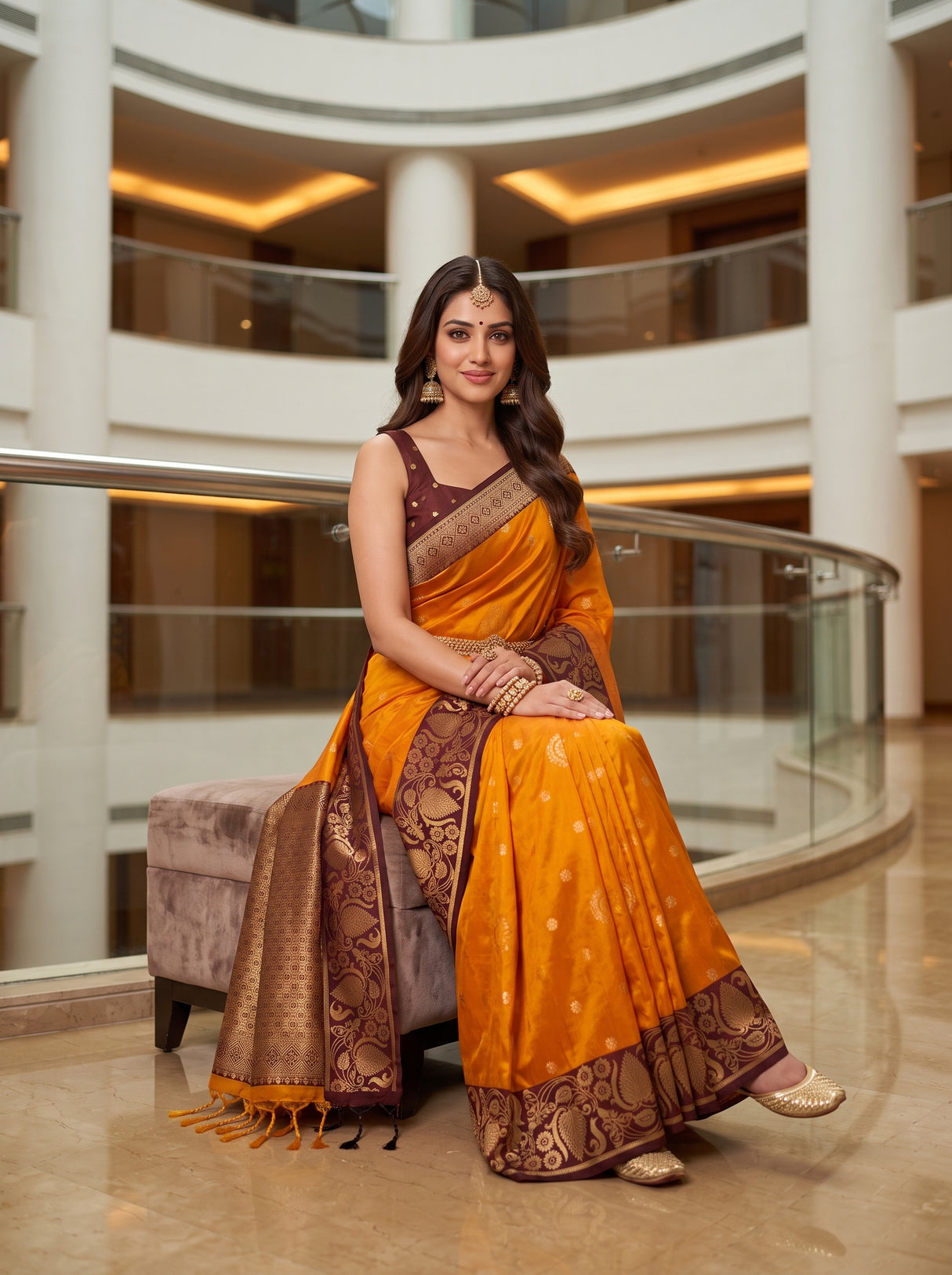 MIMOSA Mustard Saree Saree — pose 8 styling detail