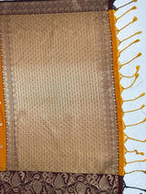 MIMOSA Mustard Saree Saree — pallu and zari work detail