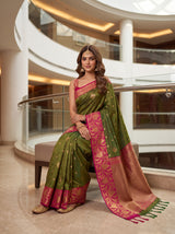 MIMOSA Olive Saree Saree — pose 8 styling detail