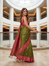 MIMOSA Olive Saree Saree — pose 9 styling detail