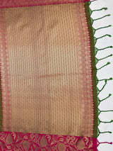 MIMOSA Olive Saree Saree — pallu and zari work detail