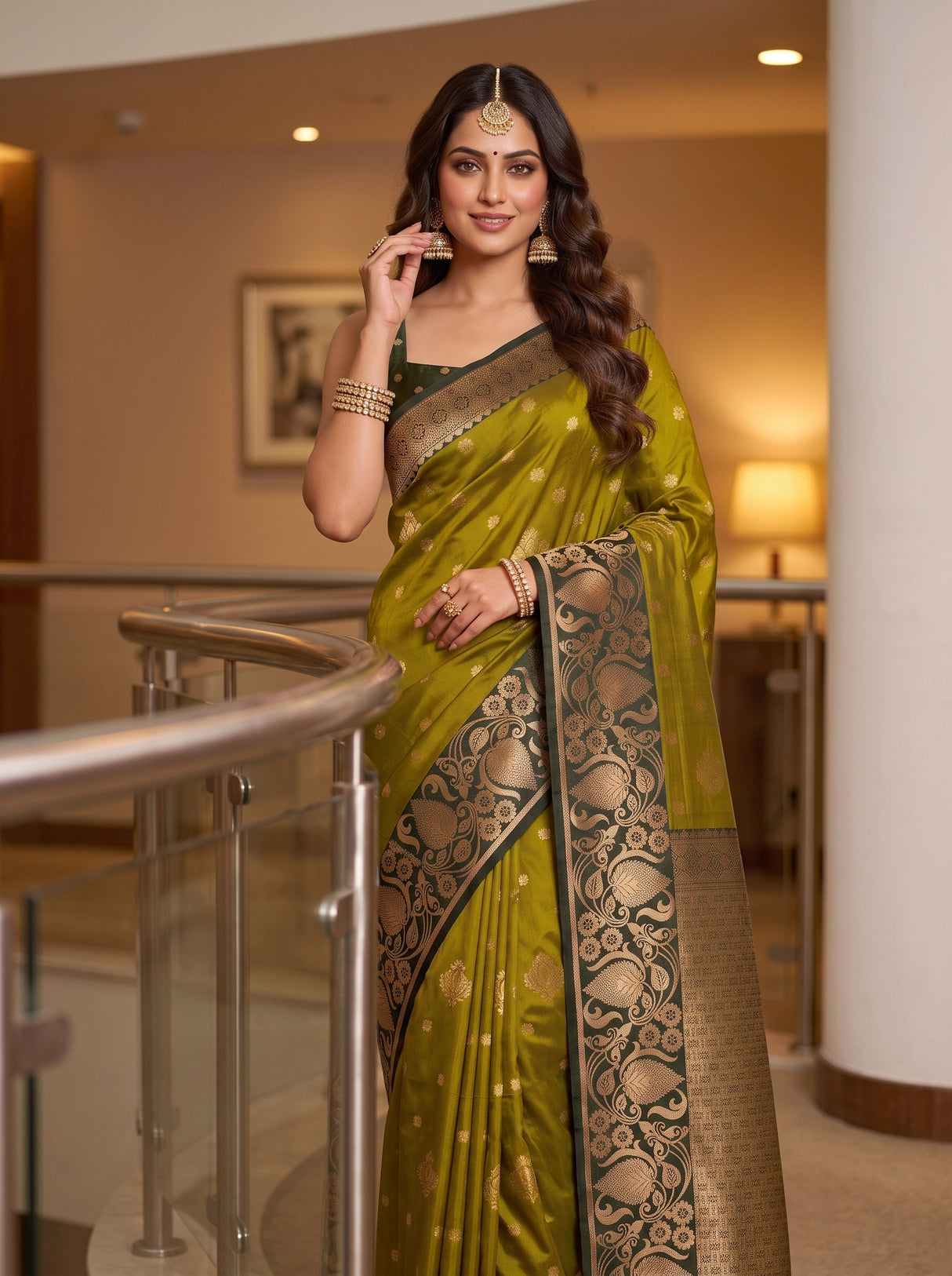 MIMOSA Pista Saree Saree — pose 10 styling detail