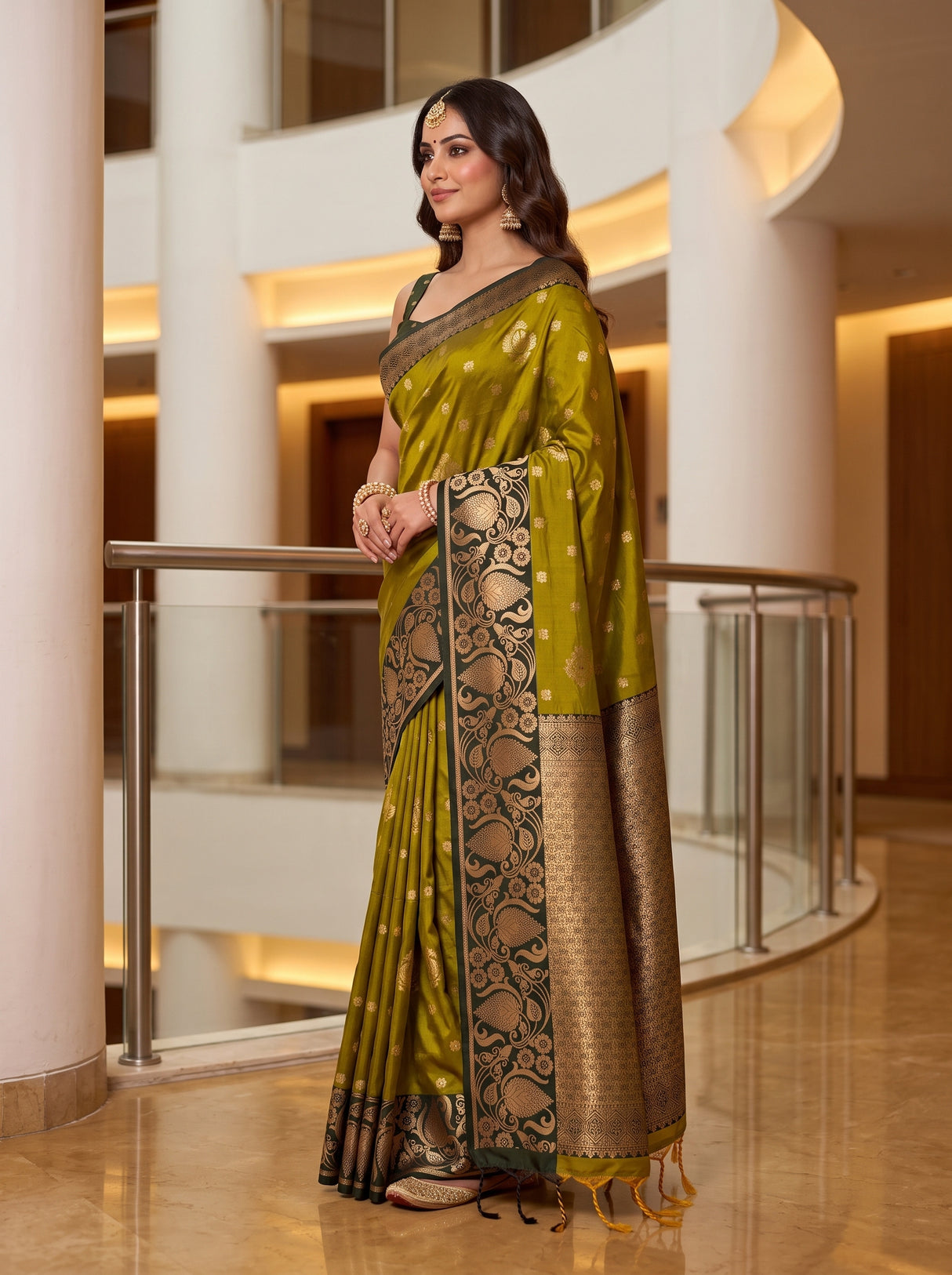 MIMOSA Pista Saree Saree — pose 3 styling detail