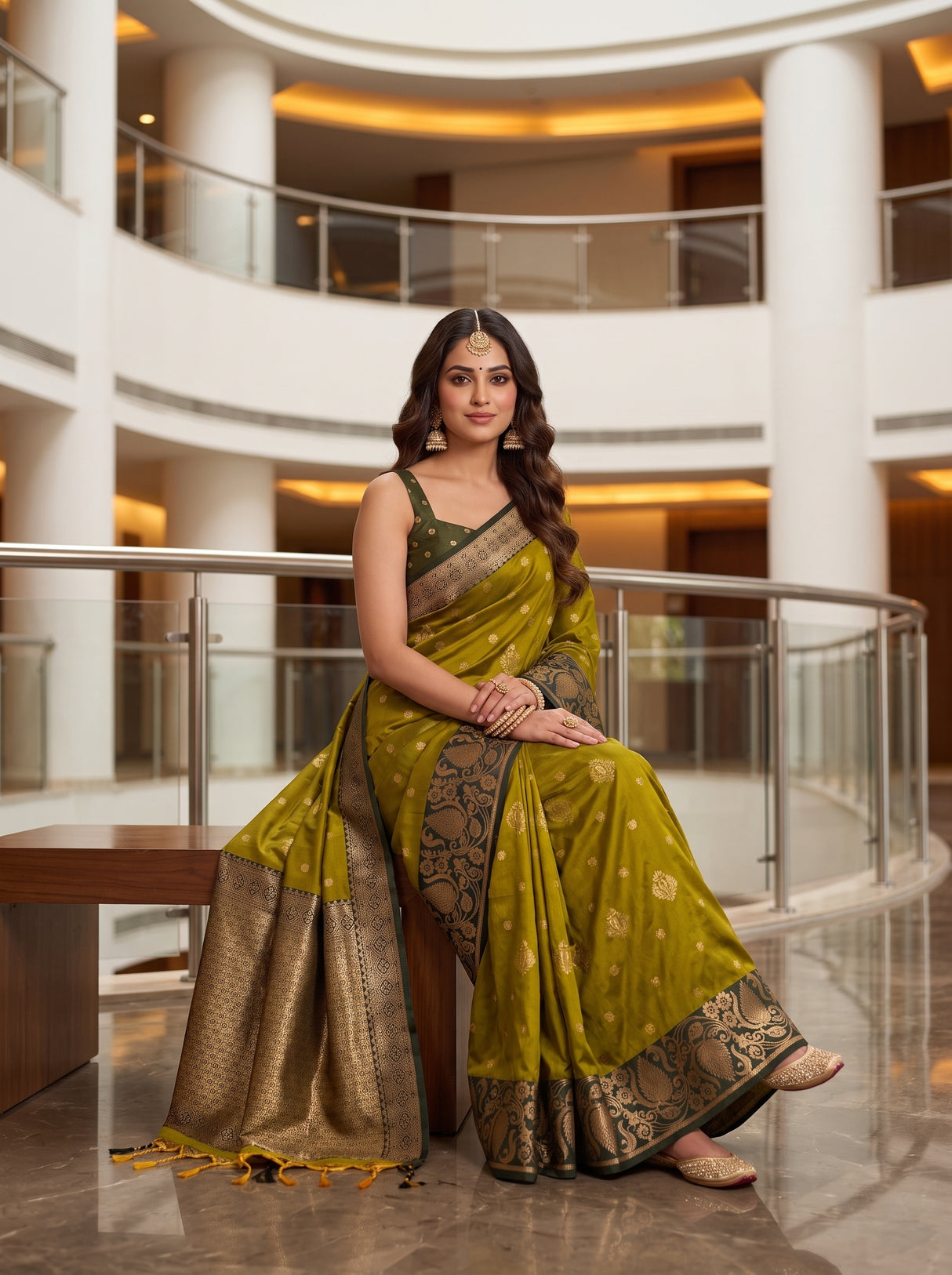 MIMOSA Pista Saree Saree — pose 8 styling detail