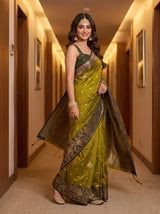 MIMOSA Pista Saree Saree — pose 9 styling detail