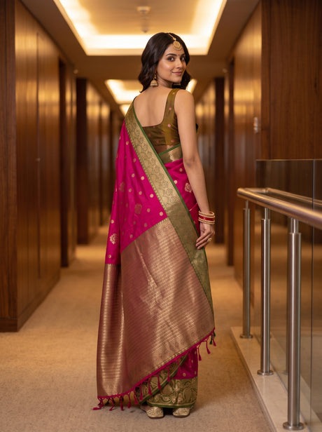 MIMOSA Rani Saree Saree — pose 2 styling detail