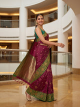MIMOSA Wine Saree Saree — pose 9 styling detail