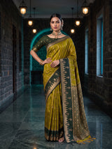MIMOSA Pista Kanjivaram Art Silk Saree — pose 4 styling detail