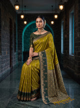 MIMOSA Pista Kanjivaram Art Silk Saree — pose 8 styling detail