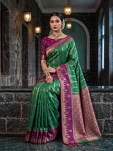 MIMOSA Rama Kanjivaram Art Silk Saree — pose 8 styling detail