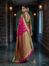 MIMOSA Rani Kanjivaram Art Silk Saree — pose 7 styling detail