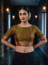 MIMOSA Rani Kanjivaram Art Silk Saree — blouse close-up