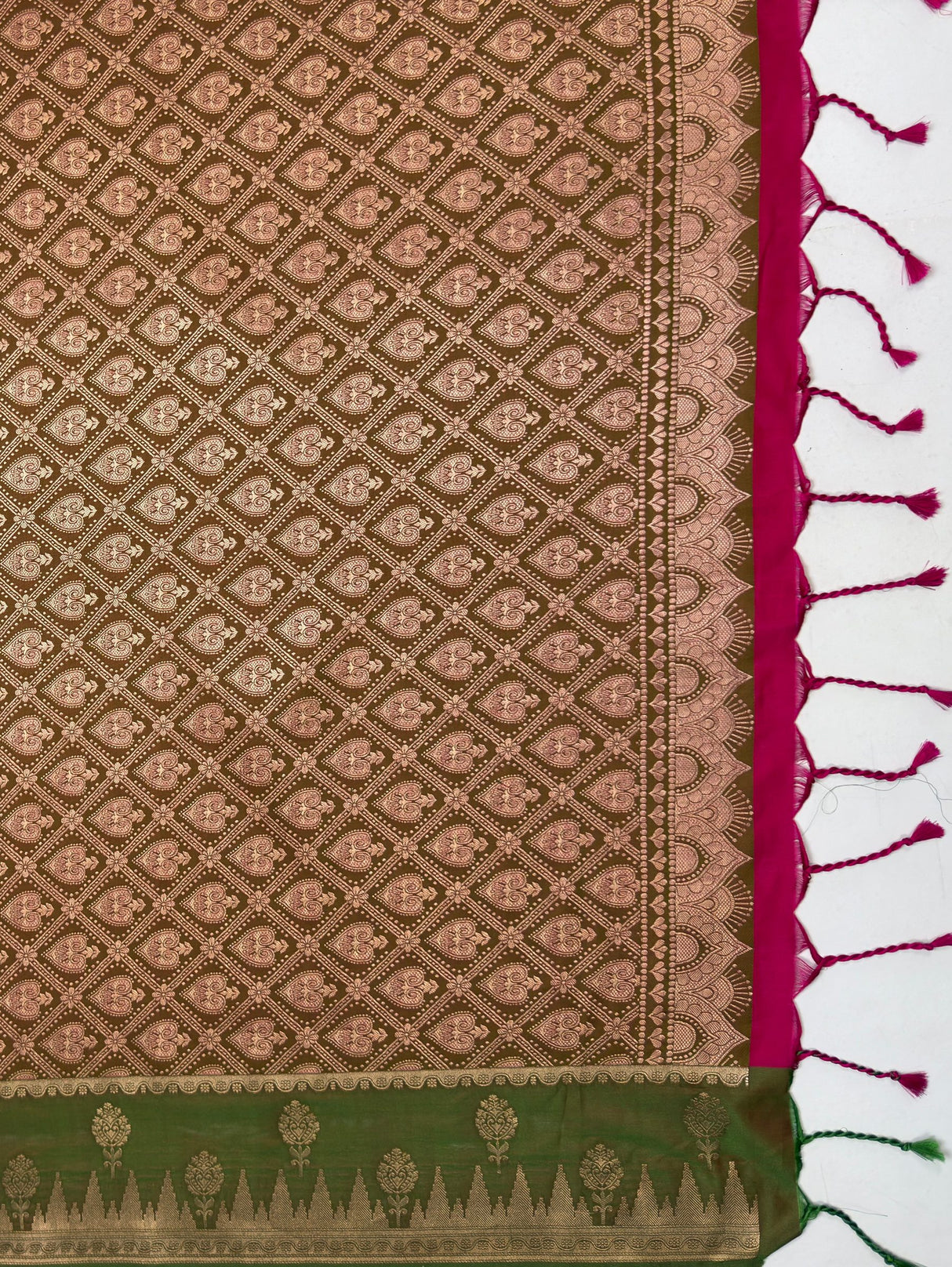 MIMOSA Rani Kanjivaram Art Silk Saree — pallu and zari work detail