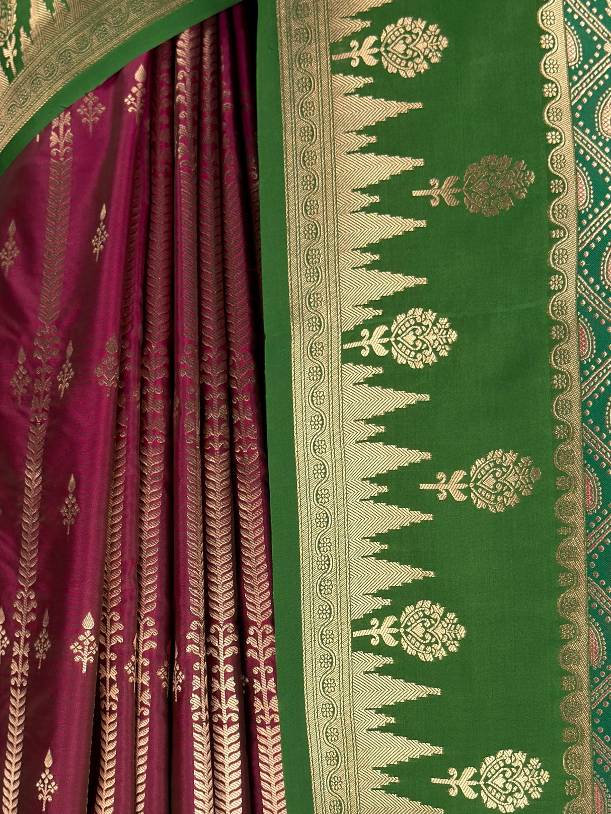 MIMOSA Wine Kanjivaram Art Silk Saree — fleets shot full lifestyle