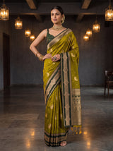 MIMOSA Pista Kanjivaram Art Silk Saree — pose 4 styling detail