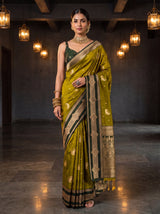 MIMOSA Pista Kanjivaram Art Silk Saree — pose 6 styling detail