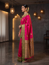 MIMOSA Rani Kanjivaram Art Silk Saree — pose 3 styling detail