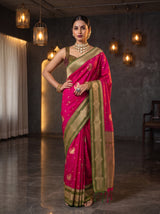 MIMOSA Rani Kanjivaram Art Silk Saree — pose 4 styling detail