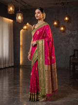 MIMOSA Rani Kanjivaram Art Silk Saree — pose 5 styling detail