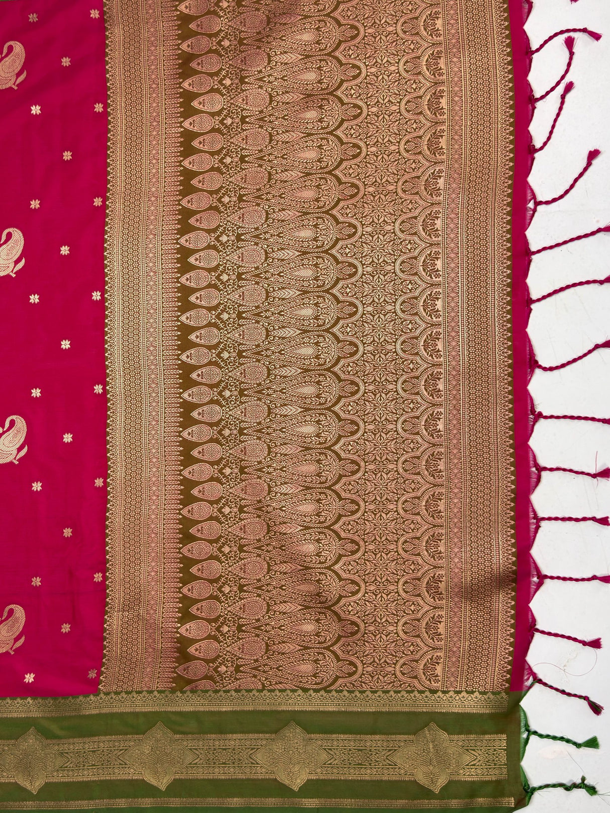 MIMOSA Rani Kanjivaram Art Silk Saree — pallu and zari work detail