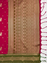 MIMOSA Rani Kanjivaram Art Silk Saree — pallu and zari work detail