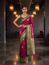 MIMOSA Wine Kanjivaram Art Silk Saree — pose 4 styling detail