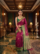 MIMOSA Wine Kanjivaram Art Silk Saree — pose 8 styling detail