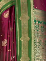 MIMOSA Wine Kanjivaram Art Silk Saree — fleets shot full lifestyle