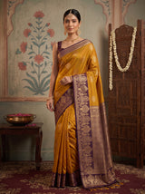 MIMOSA Mustard Saree Saree — pose 10 styling detail
