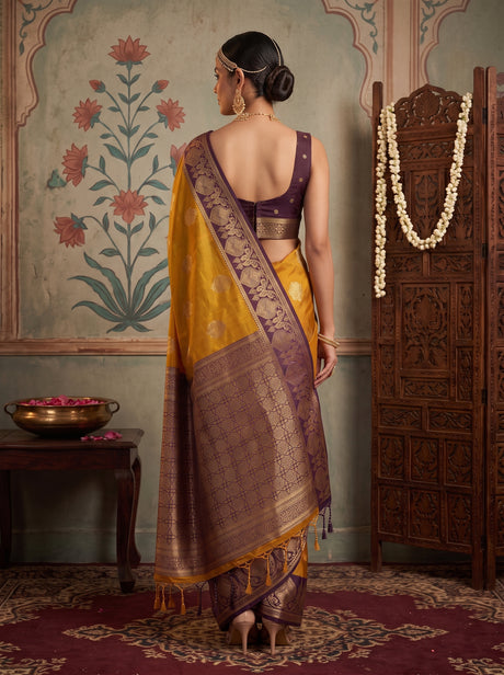 MIMOSA Mustard Saree Saree — pose 2 styling detail