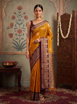 MIMOSA Mustard Saree Saree — pose 4 styling detail