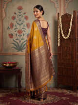 MIMOSA Mustard Saree Saree — pose 5 styling detail